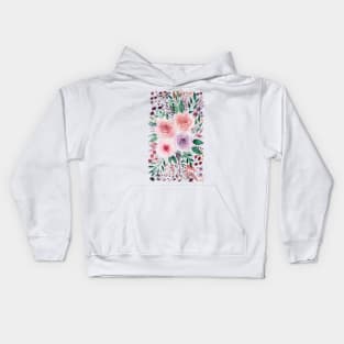 Colorful watercolor flowers Kids Hoodie